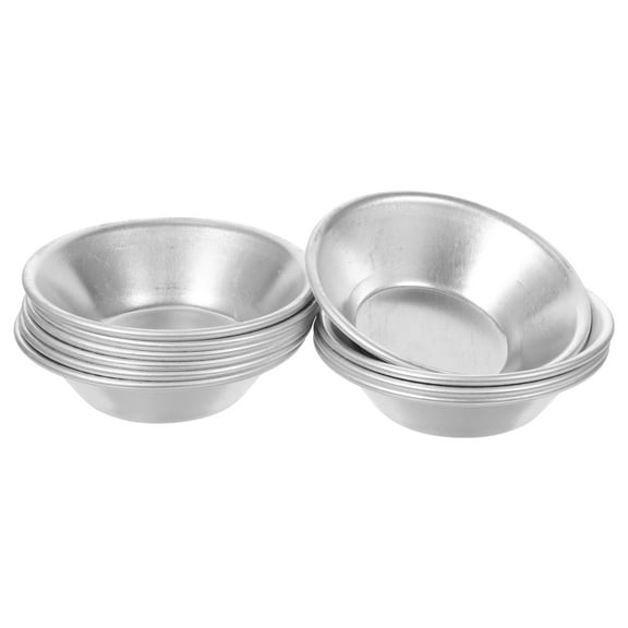 TEHAUX 10Pcs Diy Mold Silver Egg Tart Shell Baking Non Stick Reusable