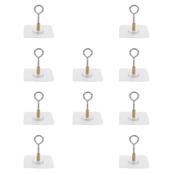 TEHAUX 10Pcs Stainless Steel Hanging Ceiling Hooks No Drilling for Indoor and Outdoor Use