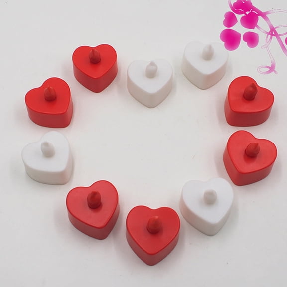 TEHAUX 10Pcs Red LED Flameless Candle Lights Ecofriendly Battery Operated Night Lamps for Party Decorations