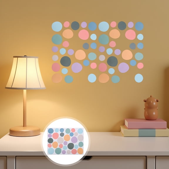 TEHAUX Boho Colored Dot Stickers Multi Paper Wall Decals for Home Decor