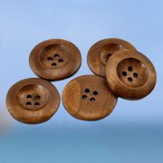 TEHAUX 10pcs Coffee Color Wood Buttons for Knitting, Scrapbooking, Sewing, Craft Projects and DIY Accessories