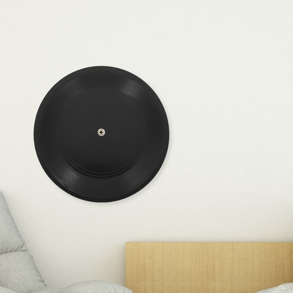 TEHAUX Vinyl Record Wall Display Rack, Black Plastic Vintage Style Holder for Home Decor and Music Storage