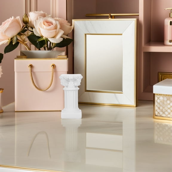 TEHAUX 10pcs Greek Column Resin Statues White Candle Holding for Photography Setup Decor