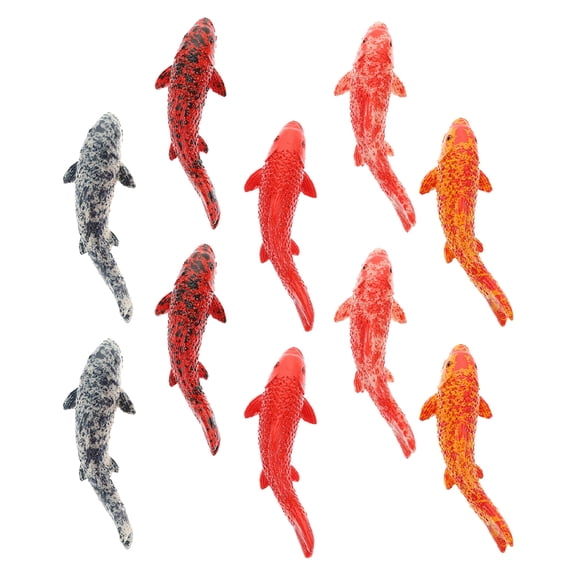 TEHAUX Resin Koi Decor Assorted Color Realistic Aquarium Ornament 10Pcs