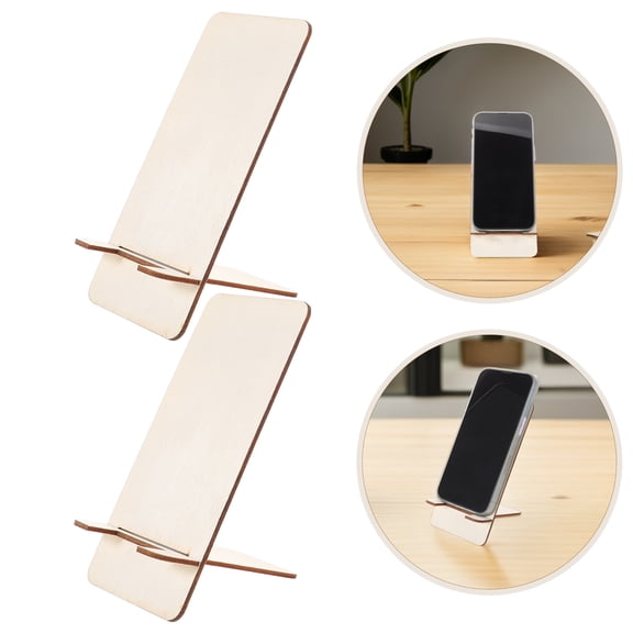 TEHAUX 10Pcs Handmade Wood Phone Organizer Portable Stand Detachable for Desk Use