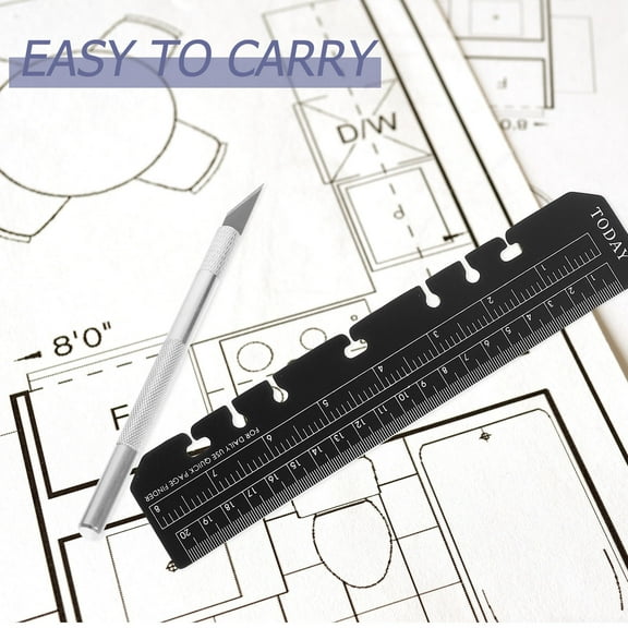 TEHAUX 12 Assorted Color PP Planner Bookmarks Multifunction Page Markers Rulers for Daily Use 12pcs