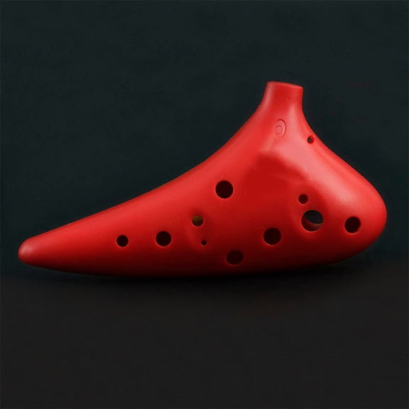 TEHAUX Red ABS 12-Hole C Ocarina for Beginners, Compact and Musical Instrument