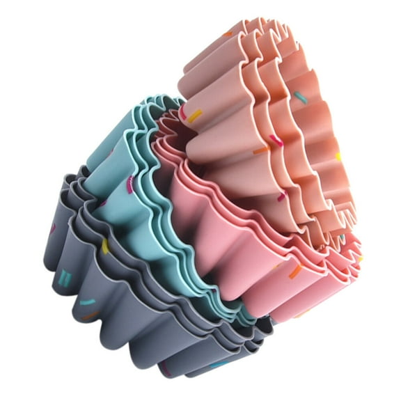 TEHAUX Silicone Jelly Molds Assorted Color 12Pcs 3X2.5In Flower Shaped