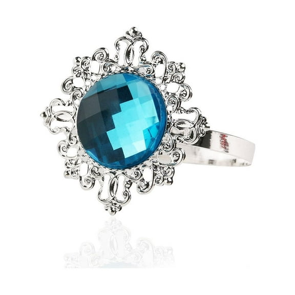 TEHAUX 12 Pcs Blue Napkin Rings Sequence Elegant Dinner Decoration