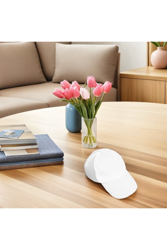 12Pcs White Cotton Baseball Caps Blank Design for Hand Painting and Art Activities