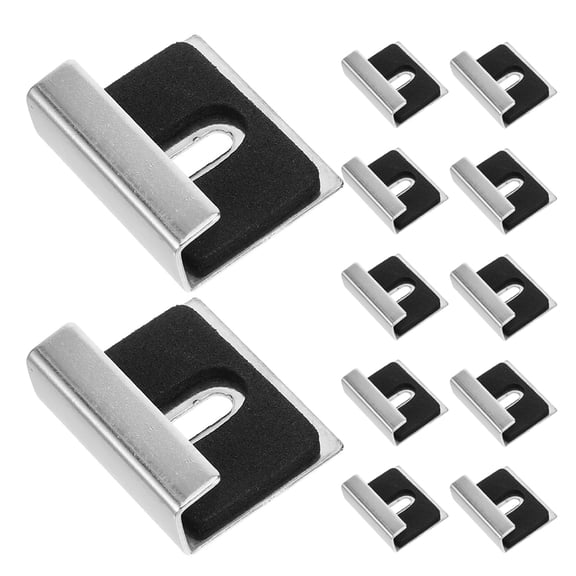 TEHAUX 12Pcs Heavy Duty Mirror Mounting Clips Plated Silver Metal for Bathroom Vanity Glass Support