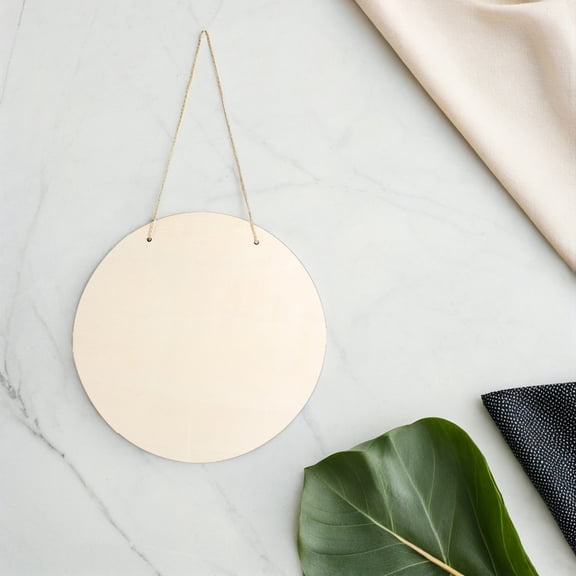 TEHAUX 12Pcs Unfinished Wood Circle Plaques Beige for Hanging Craft Projects