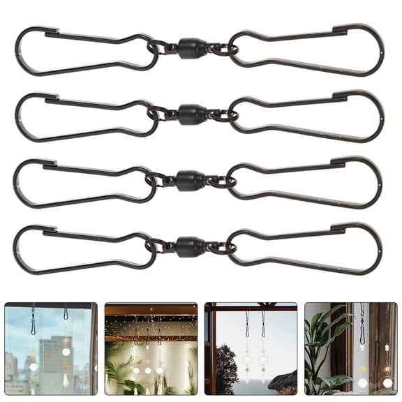 TEHAUX 12pcs Hummingbird Feeder Hook Stainless Steel Black Rotating Hook for Flower Pots Garden