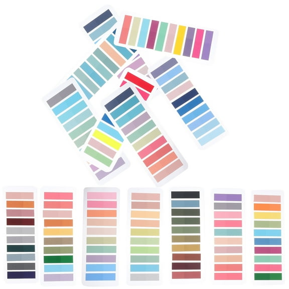 TEHAUX  14 Sheets Sticky Sentence Markers Practical Reading Strips Pastel Colored Large