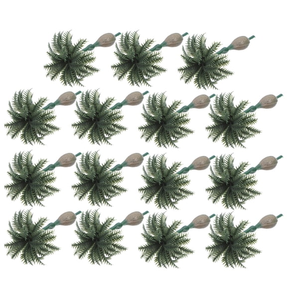 TEHAUX 15Pcs Realistic Plastic Palm Tree Figurines for Moss Garden and Train Scenery