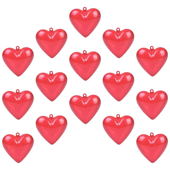 TEHAUX 15 Pcs Red Heart Shaped Boxes for Decoration with Transparent Heart Design for Families