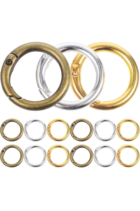 15 Pcs Key Bulk with Small Lightweight Round Spring Clips for Crafts, Keys, Accessories, and Everyday Use