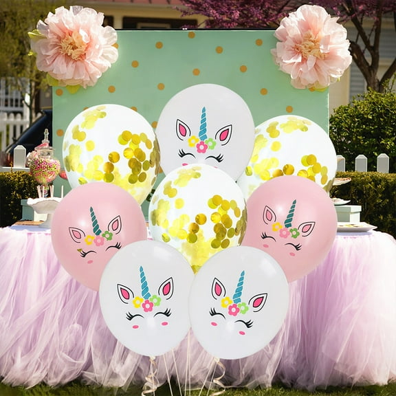 TEHAUX 15Pcs Pattern Latex Balloons Assorted Colors Party Decorations for Birthday, Baby Shower, Festival Events