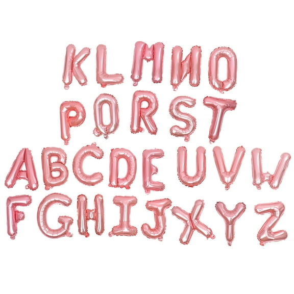 TEHAUX 16inch Rose Gold Alphabet Foil Balloon Set A Z 26 Letters for Birthday Wedding Party Decoration Supplies