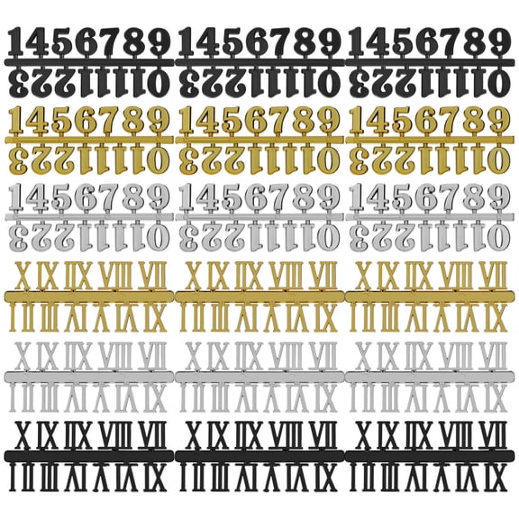 TEHAUX 18Pcs Creative Clock Numerals Kit Sturdy Plastic for Home and Office