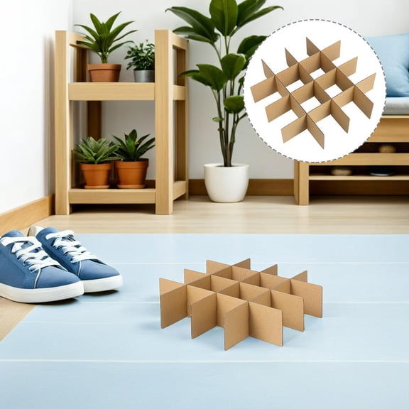 TEHAUX 18Pcs Khaki Wine Glass Packing Boxes with Cardboard Dividers for Safe Moving Use