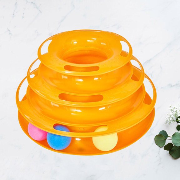 TEHAUX Orange Cat Amusement Plate with Turntable for Fun and Exercise