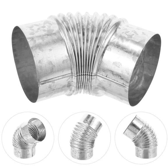 TEHAUX 1Pack Chimney Pipe Silver 45 Degree Bend for Chimney .07X3.93X3.93in