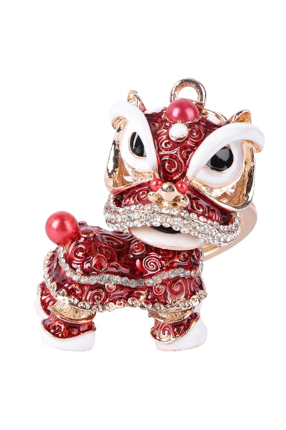 1Pc Chic Red Key Pendant Lion Keychain for Decoration