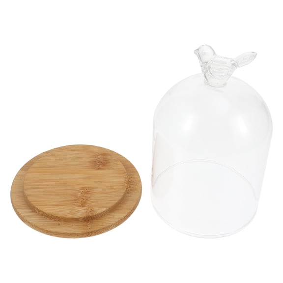 TEHAUX Decorative Glass Dome Cover Transparent 1Pcs 5.5X3.5In