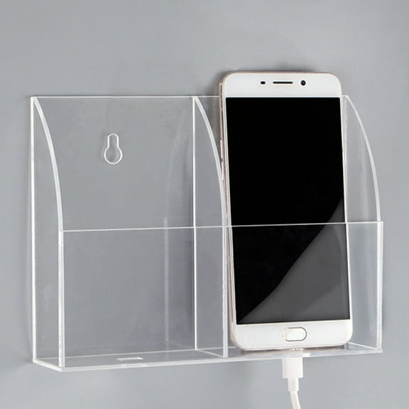 TEHAUX 1Pack Wall Phone Box Transparent Rectangular Home Organization 19x14x4CM