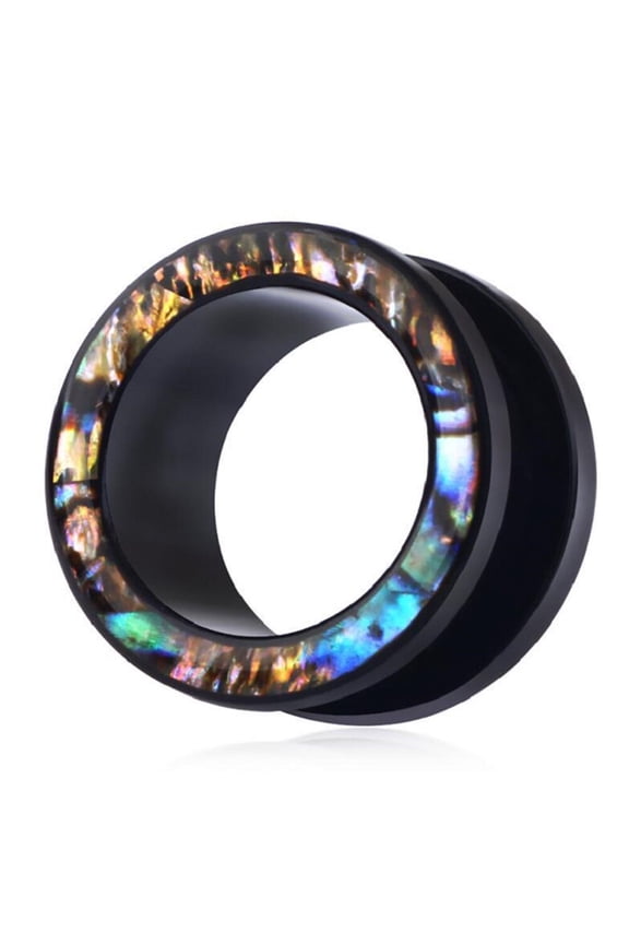 1Pair Black Ear Tunnel Plugs Lightweight Acrylic Ear Expanders for Stylish Woman Use