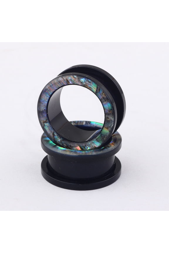 1Pair Lightweight Black Acrylic Ear Stretchers Safe Breathable Ear Jewelry