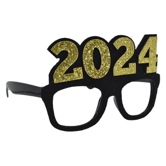 TEHAUX New Year Party Eyewear Black 1 Pair Fun Glasses Celebration Accessories
