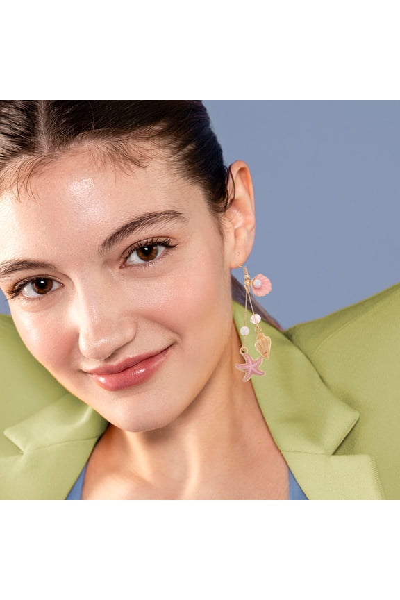 1 Pair Tropical Shell Earrings Multi Fashion Jewelry For Women Summer Wear