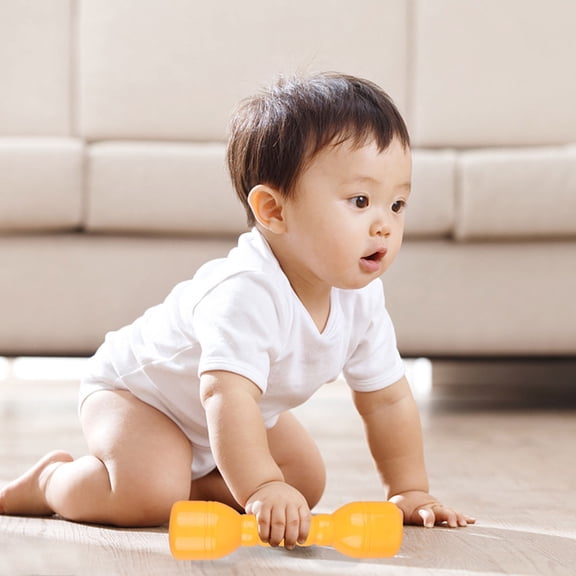 TEHAUX 1Pair Exercise Dumbbells Yellow Plastic Barbells for Coordinated Hand Eye Movement
