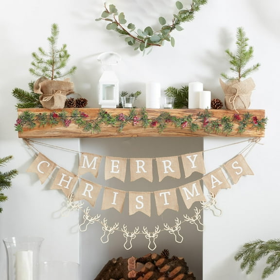 TEHAUX Christmas Berry Branch Green PVC Holiday Home Decoration, 1 Piece, Festive Seasonal Decor