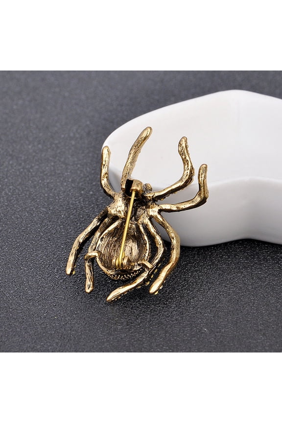 Retro Spider Brooch Pin for Women, Decorative Alloy Jewelry Accessory, Unique Costume Jewelry