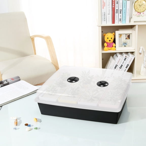 TEHAUX 1Pcs Clear Lid for Square Plastic Pot with and Ventilation for Home Use