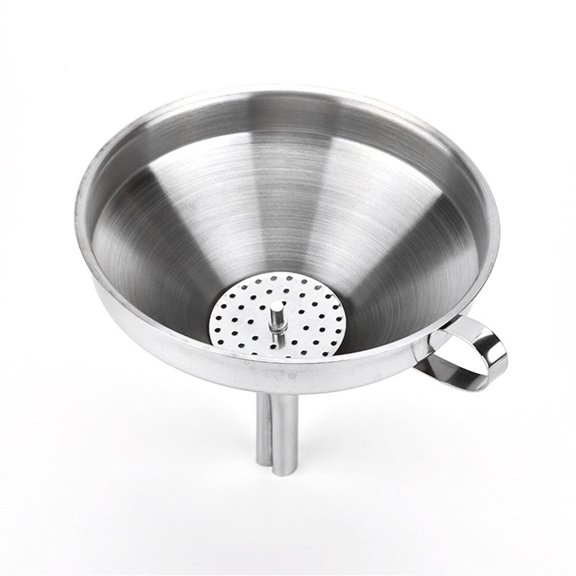 TEHAUX 1Pcs Cooking Strainer Silver 15x15x14.5Cm Stainless Steel For Transferring Dry Ingredients
