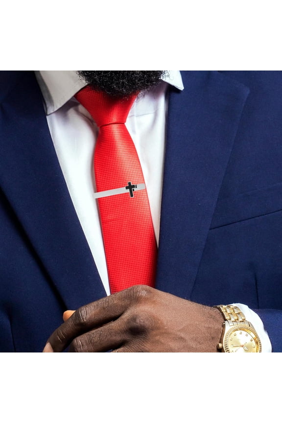Copper Tie Clip with Cross Design Mens Fashion Tie Clip for Business Weddings and Formal Events