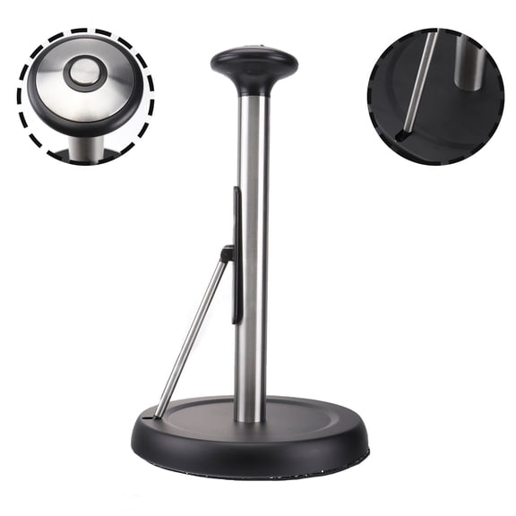 TEHAUX Black Stainless Steel Toilet Paper Holder, Minimalist Bathroom Tissue Roll Dispenser for Home and Office Use