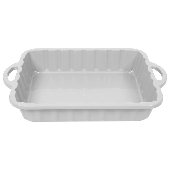 TEHAUX Large Grey Oil Drain Pan with Leakproof Thickened Plastic, Automotive Fluid Catch Container