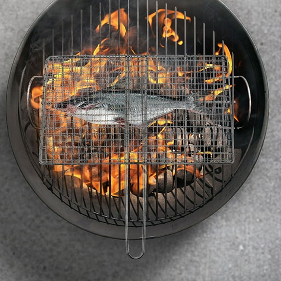 TEHAUX Thickened Stainless Steel Fish Grilling Rack for Outdoor BBQ, Backyard Cooking, Camping, and Grilling Accessories