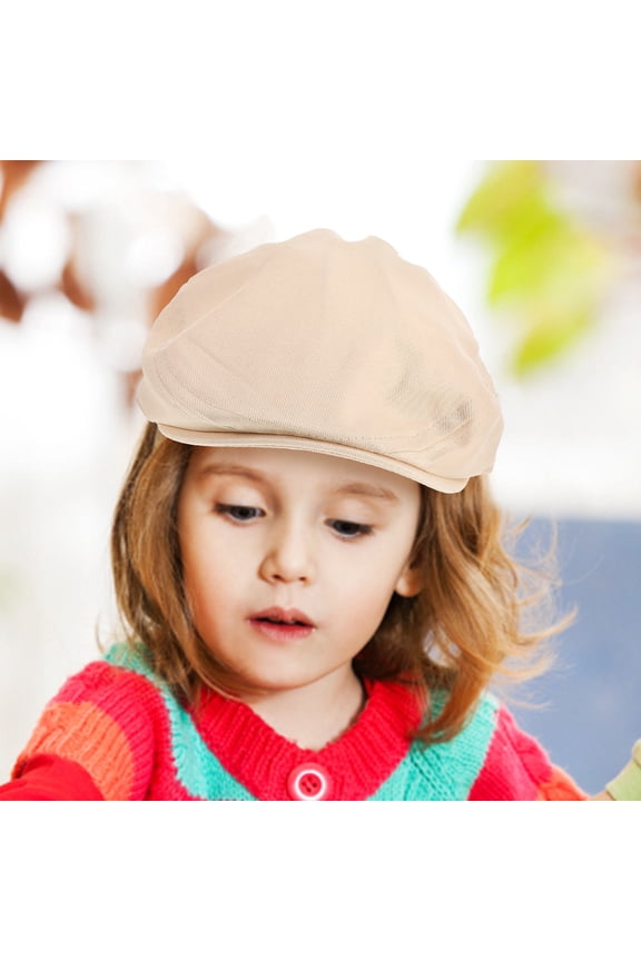 Vintage Newsboy Cap for Boys Beige Cotton Beret Hat 1 Pack Style Comfortable Fit