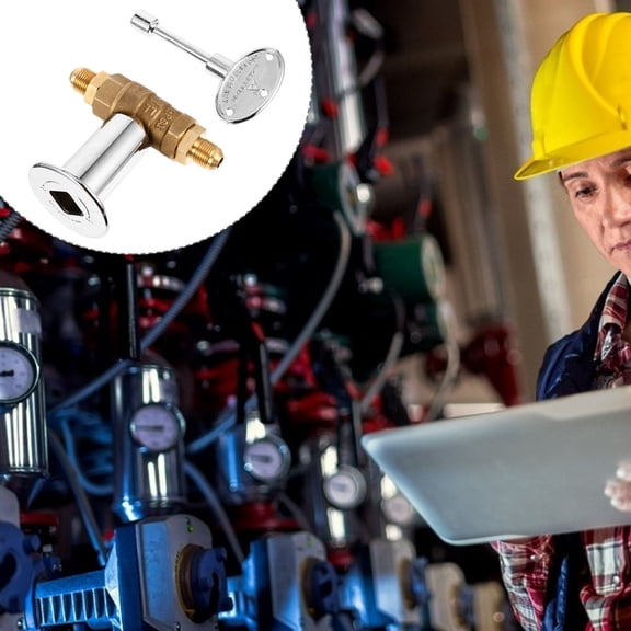 TEHAUX 1Set Fire Pit Shut Off Valve Copper Straight Gas Valve with Male Flare and Npt Fitting