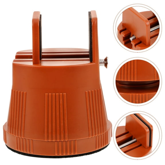 TEHAUX 1Set Furniture Riser for Table Legs Wear Resistance Brown Rectangular Plastic Metal Home Use 9.4x3.1x3.1in
