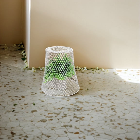 TEHAUX Garden Cage, Metal Plant Protector, White, Durable, Weatherproof, for Garden