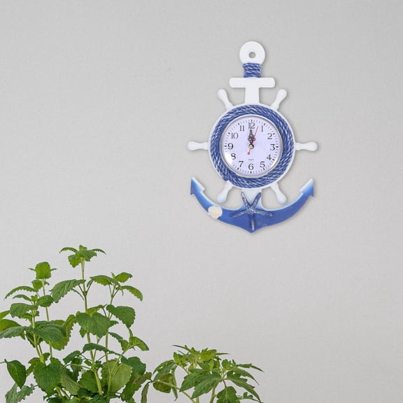 TEHAUX Boat Anchor Clock with Star Design for Living Room Decor in Assorted Colors