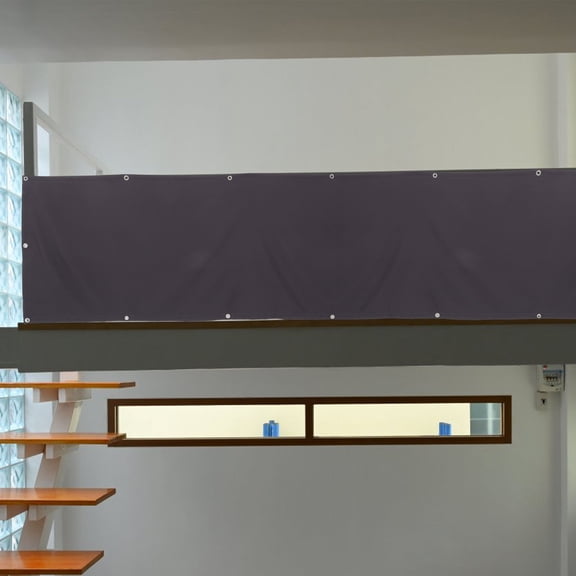 TEHAUX 1Set Balcony Privacy Screen Weatherproof Dark Grey Breathable Fabric for Outdoor Use