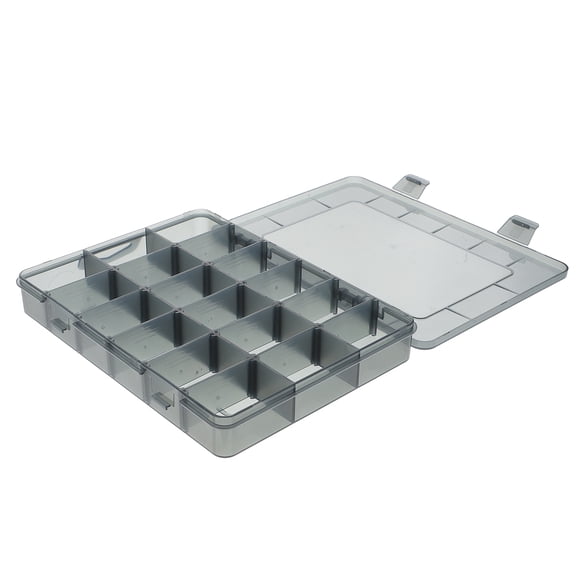 TEHAUX 1Set Small Parts Organizer for Fishing Tackles in Black Rectangular Shape